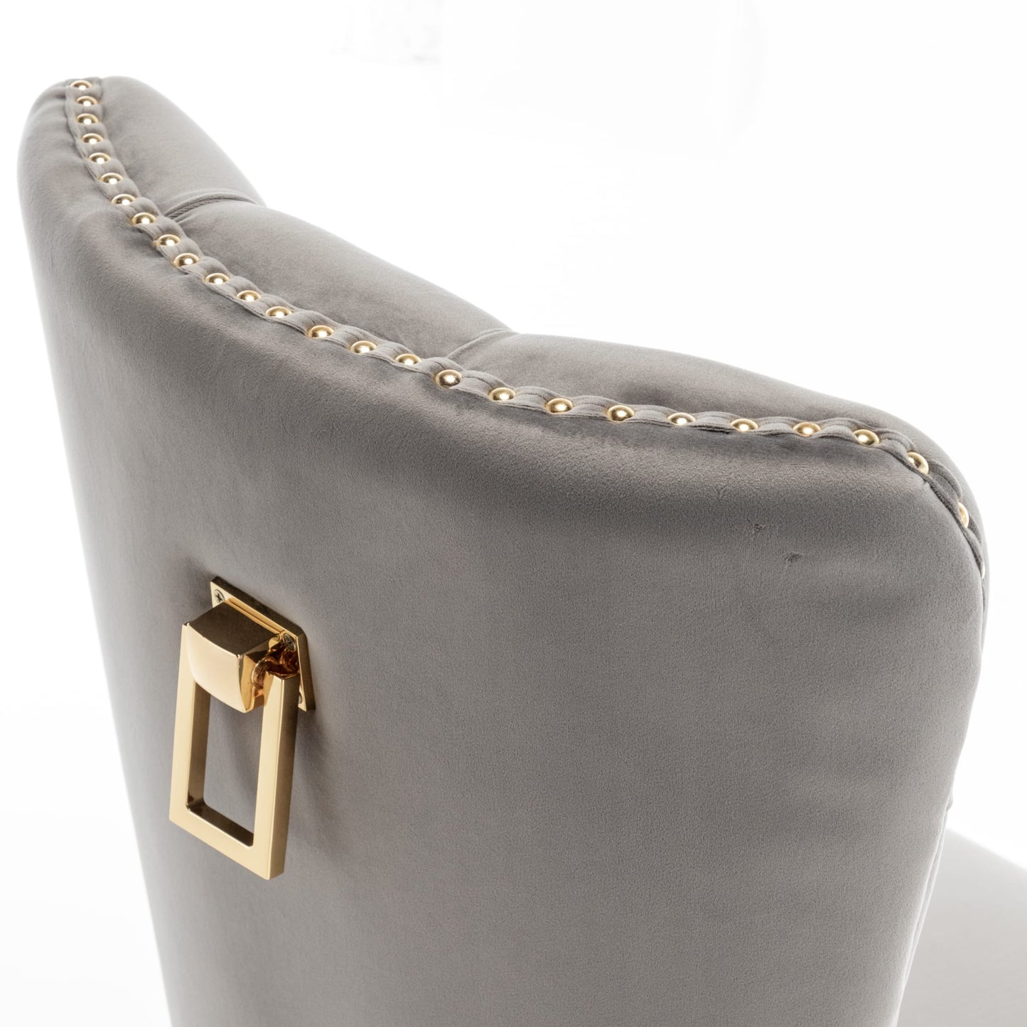 Lot de 2 chaises POIGNEE Clouté en velours pied Gold