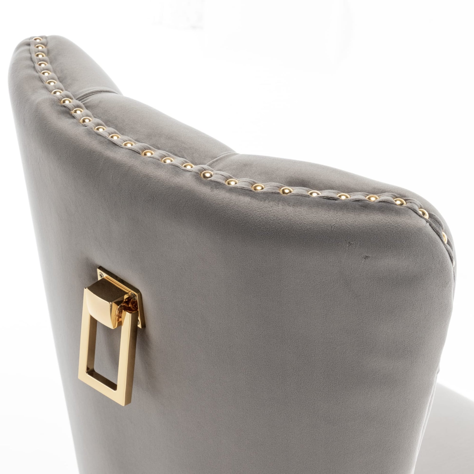 Lot de 2 chaises POIGNEE Clouté en velours pied Gold