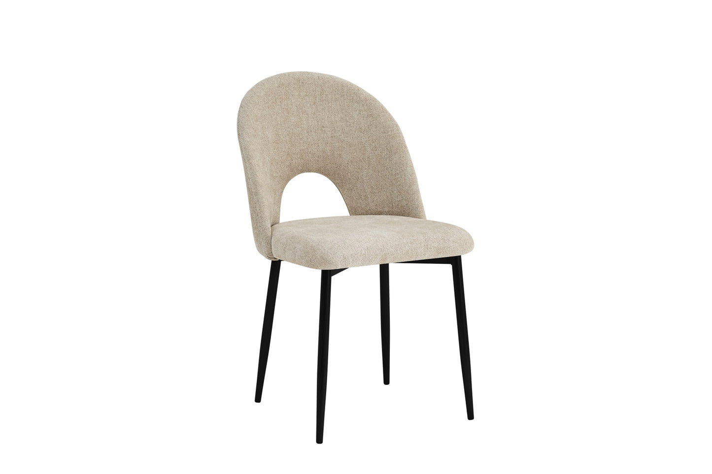 CHAISE TEDDY METAL NOIR ASSISES TISSU MARBELLA MARRON GLACE