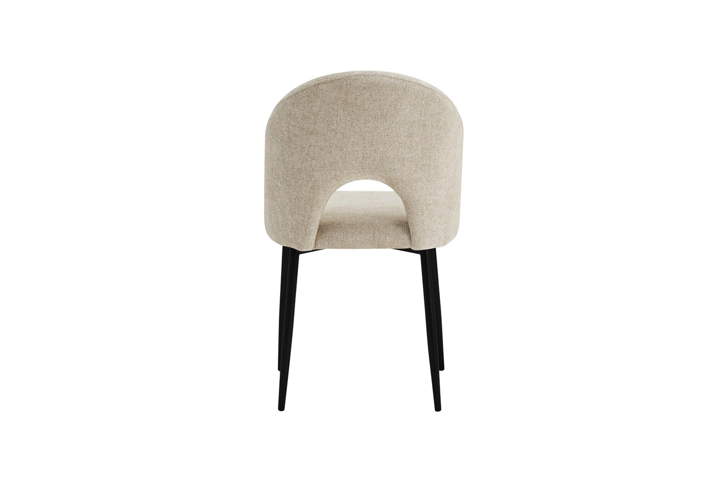 CHAISE TEDDY METAL NOIR ASSISES TISSU MARBELLA MARRON GLACE