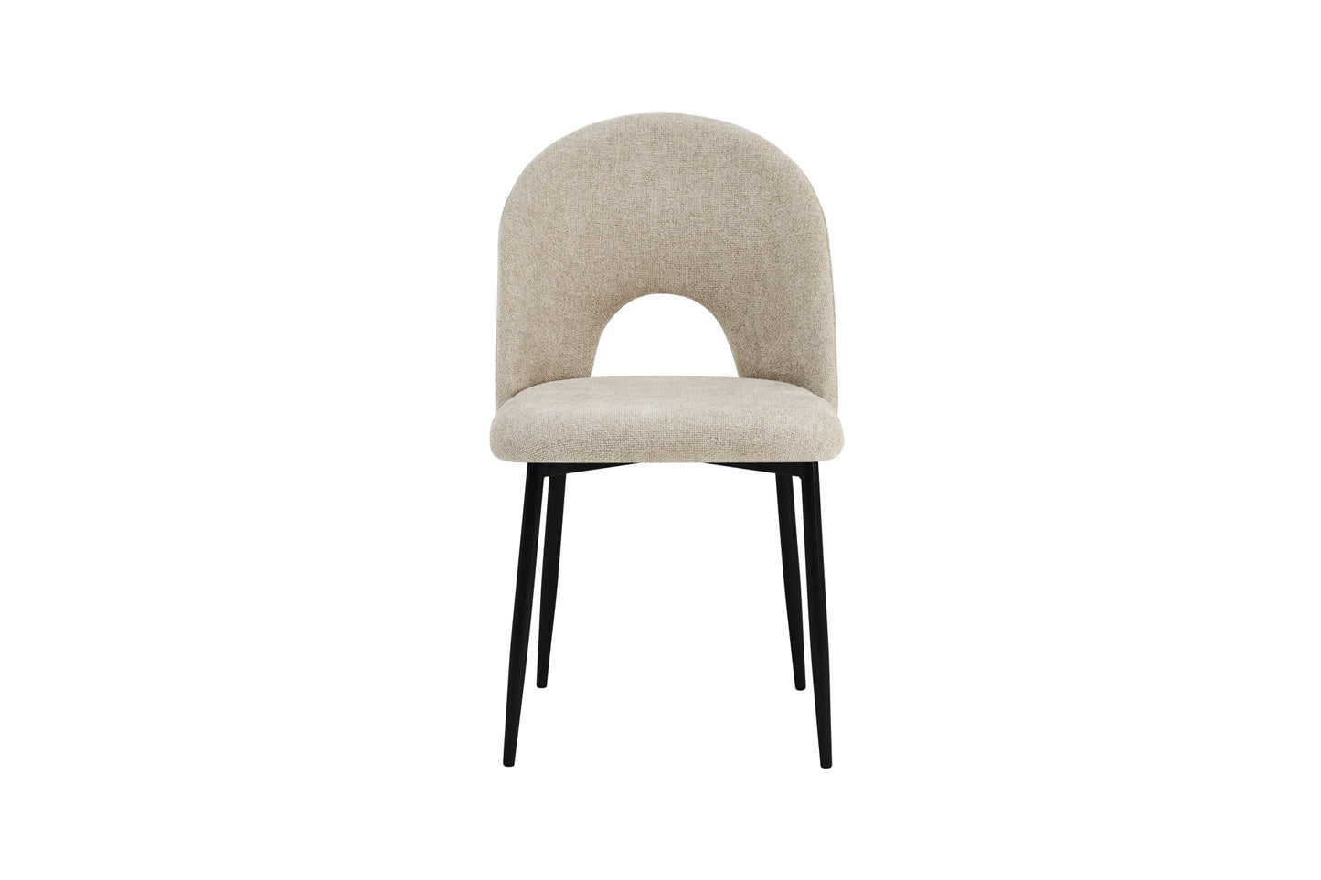 CHAISE TEDDY METAL NOIR ASSISES TISSU MARBELLA MARRON GLACE