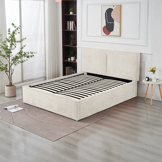 Lit Coffre Olivia Beige – Tissu Chenille