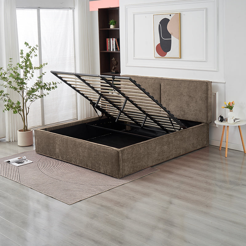 Lit Coffre Olivia Moka – Tissu Chenille
