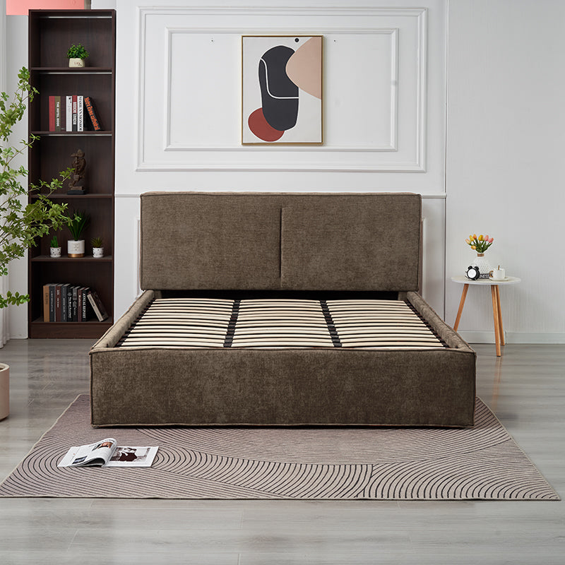 Lit Coffre Olivia Moka – Tissu Chenille