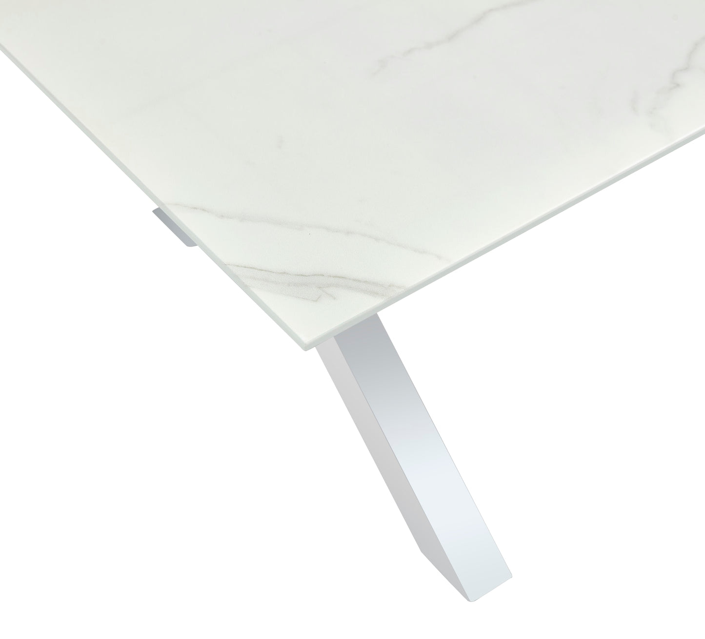 Table à manger IXE chrome plateau en verre trempé 150 cm