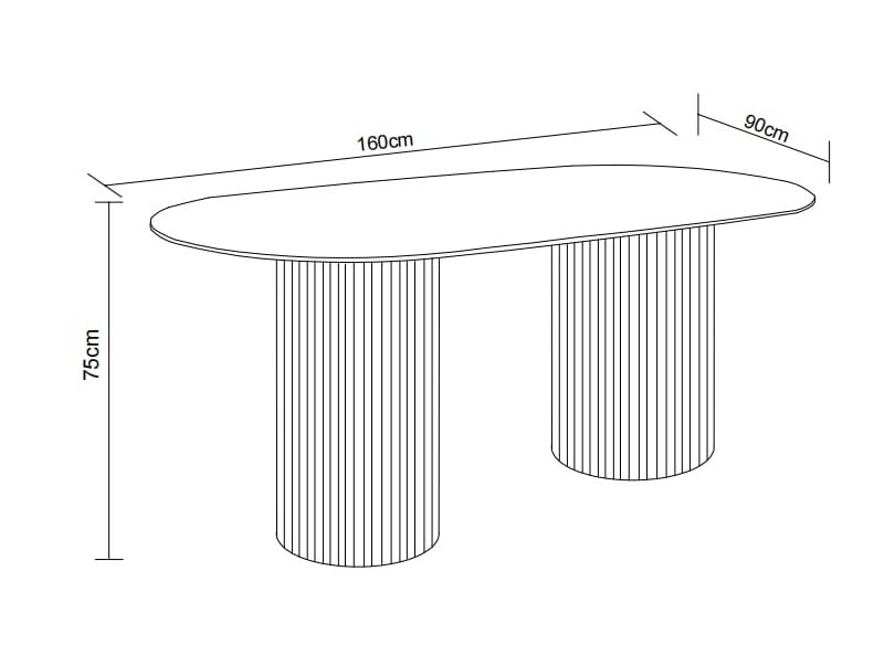 TABLE A MANGER KEYSHA BEIGE CERAMIQUE TRAVERTIN BRILLANT 160x90cm
