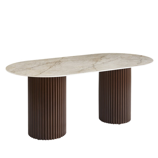 TABLE A MANGER KEYSHA PIED NOYER PLATEAU CERAMIQUE SHAKESPEARE GRIS
180cm