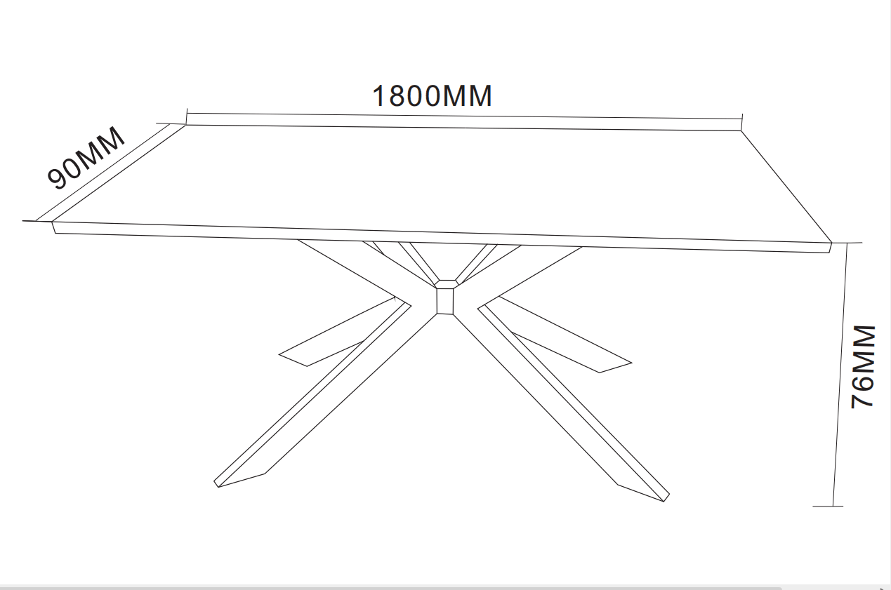 TABLE A MANGER XAVIER PLATEAU MDF EFFET BOIS NOYER PIED METAL EFFET NOYER 180X90X75cm