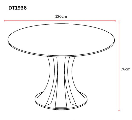 TABLE A MANGER RONDE JUDITH GOLD PLATEAU CERAMIQUE MARBRE BLANC 120cm