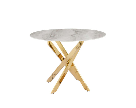 TABLE REPAS JESSICA GOLD MARBRE GREIGE 120x75cm
