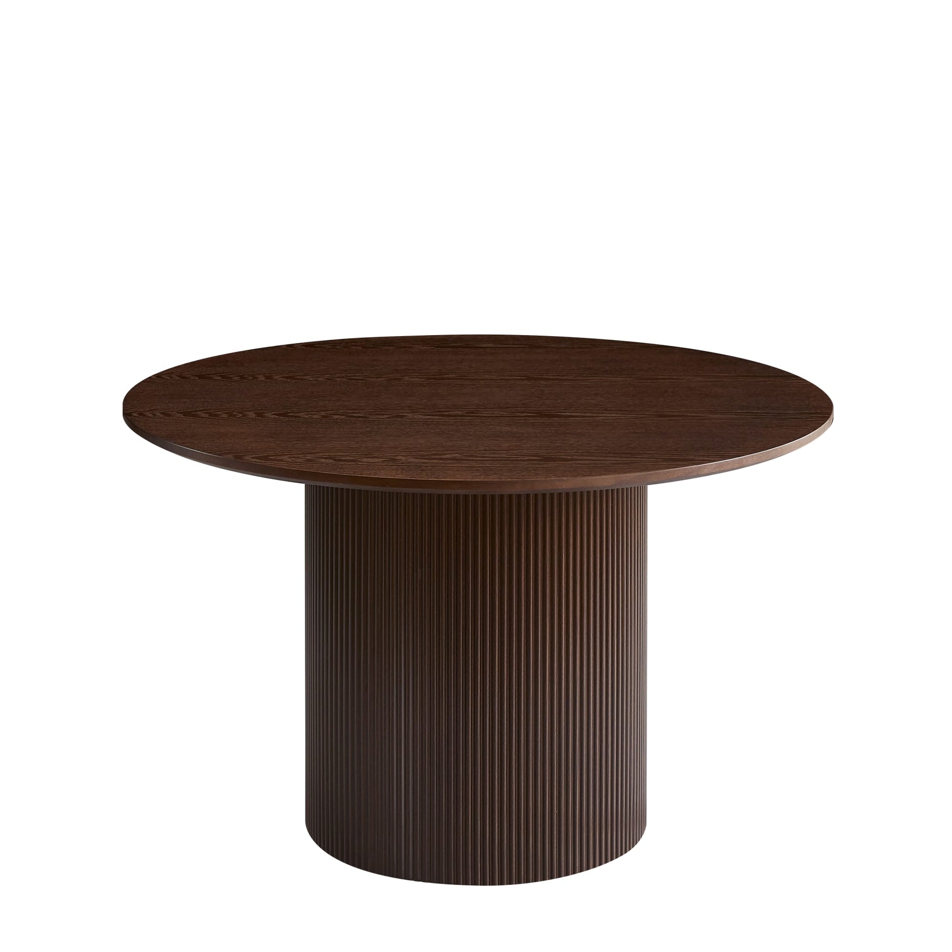 TABLE REPAS NEW BAIETA PIED EFFET NOYER PLATEAU EFFET BOIS NOYER D120x75CM