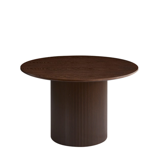 TABLE REPAS NEW BAIETA PIED EFFET NOYER PLATEAU EFFET BOIS NOYER D120x75CM