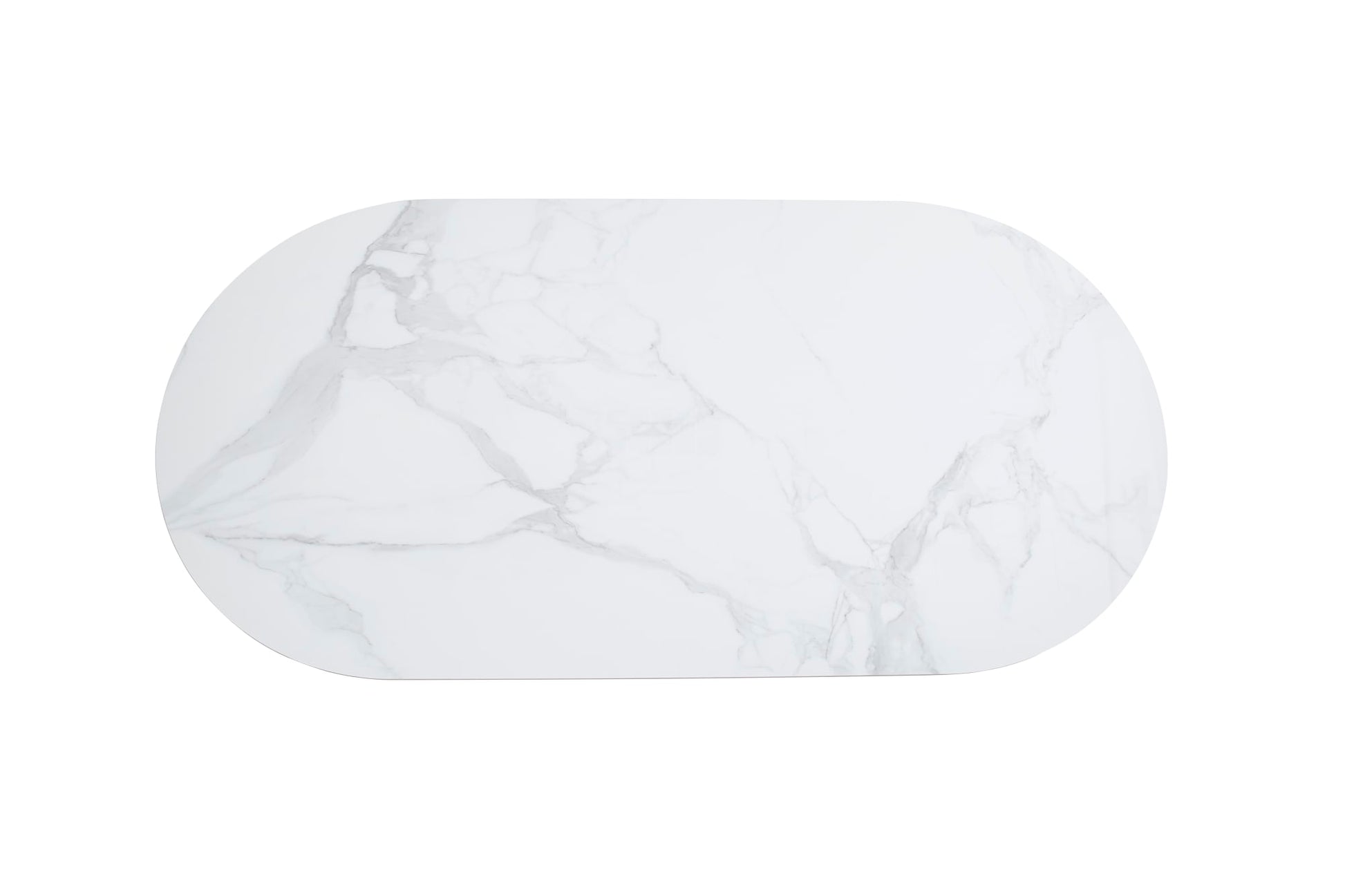 TABLE A MANGER SELENA PIED METAL NOIR PLATEAU EN CERAMIQUE MARBRE BLANC 180x90cm