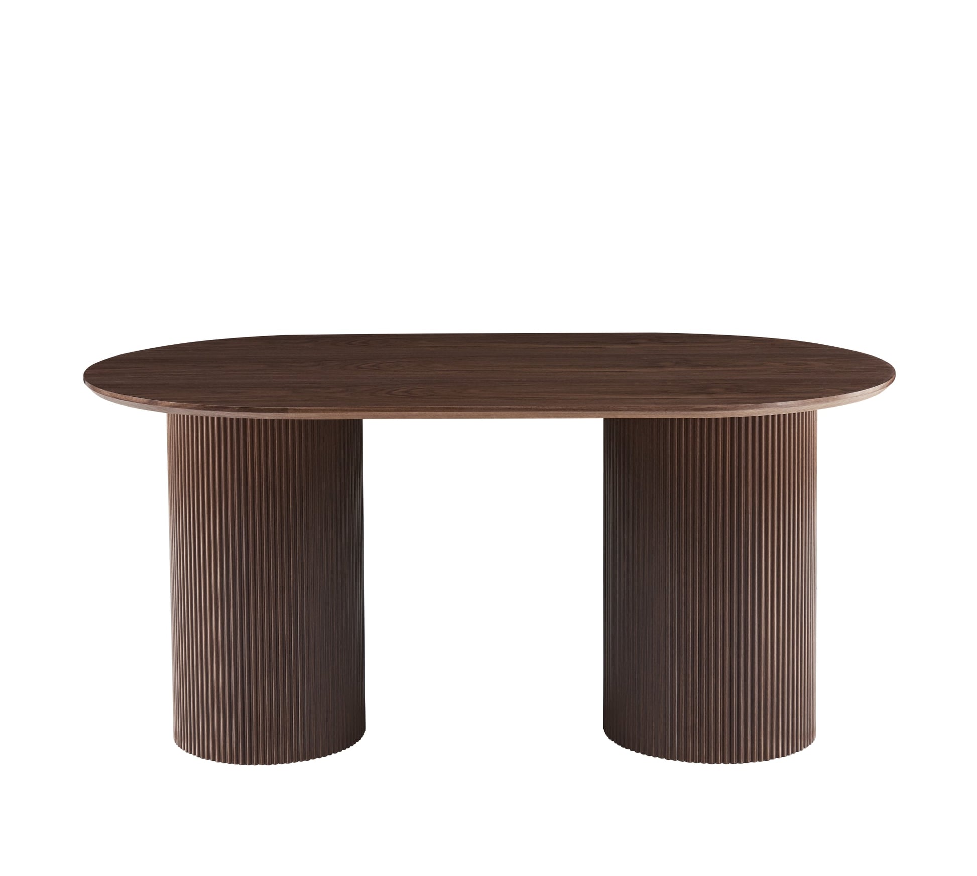 TABLE A MANGER KINSHASA PIED METAL EFFET NOYER PLATEAU EFFET BOIS NOYER 160x90x75cm