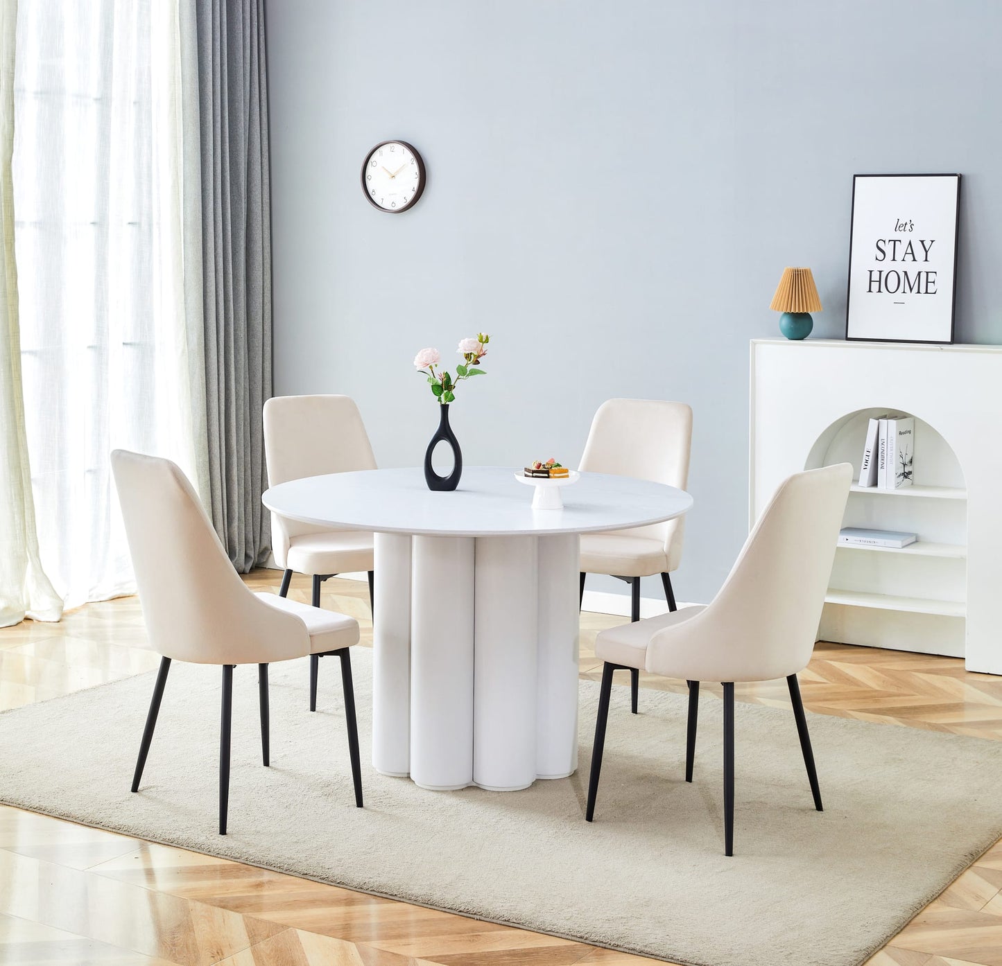 TABLE A MANGER FLOWER BLANC