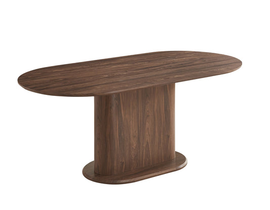 TABLE REPAS LOKA PLATEAU/BASE MDF EFFET NOYER PIED MDF EFFET NOYER 180X90X75cm