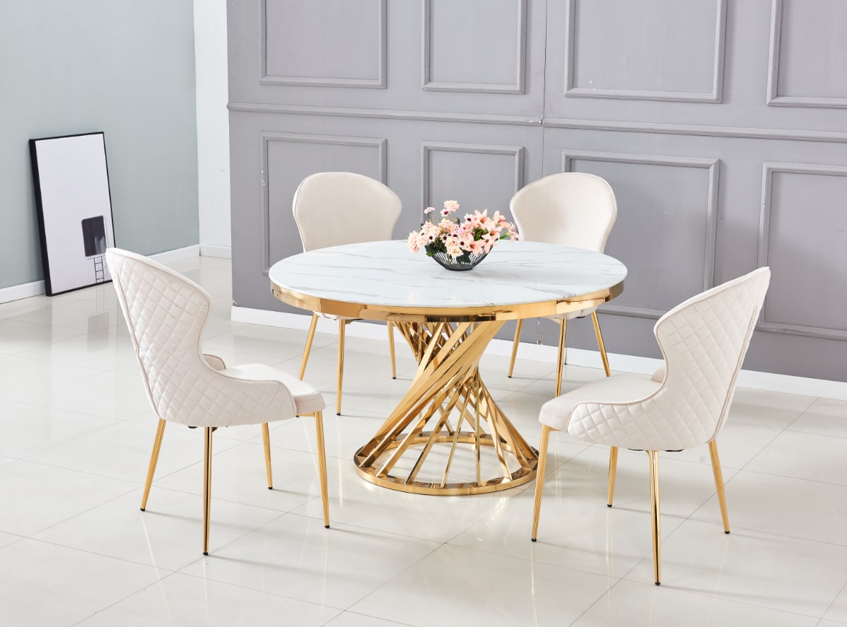 CHAISE HILTON GOLD VELOURS BEIGE