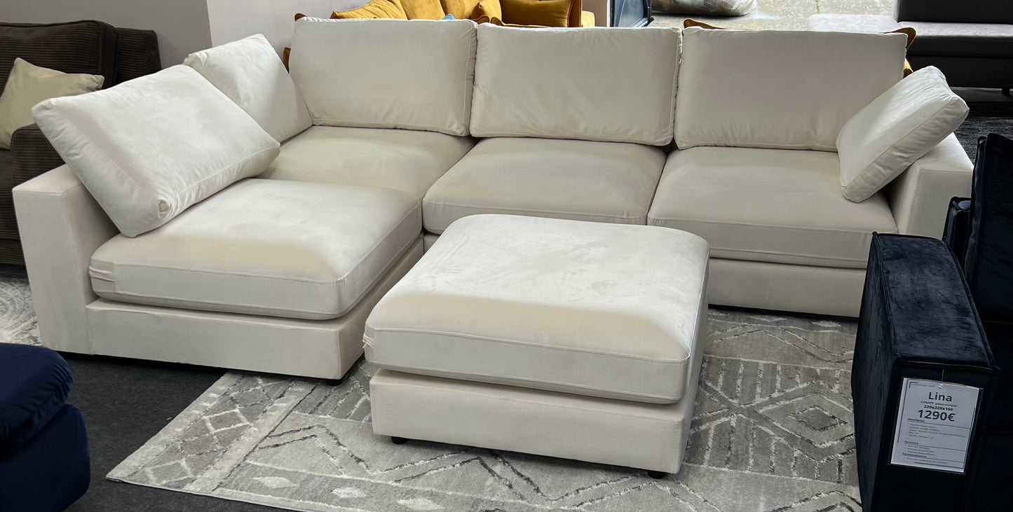 Canapé modulable Julia 4+1 en Velours