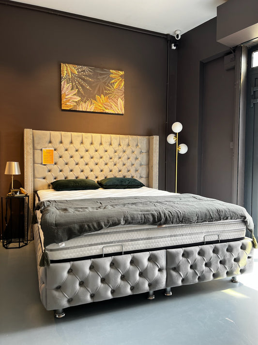 Lit Coffre CLOUTE GRIS