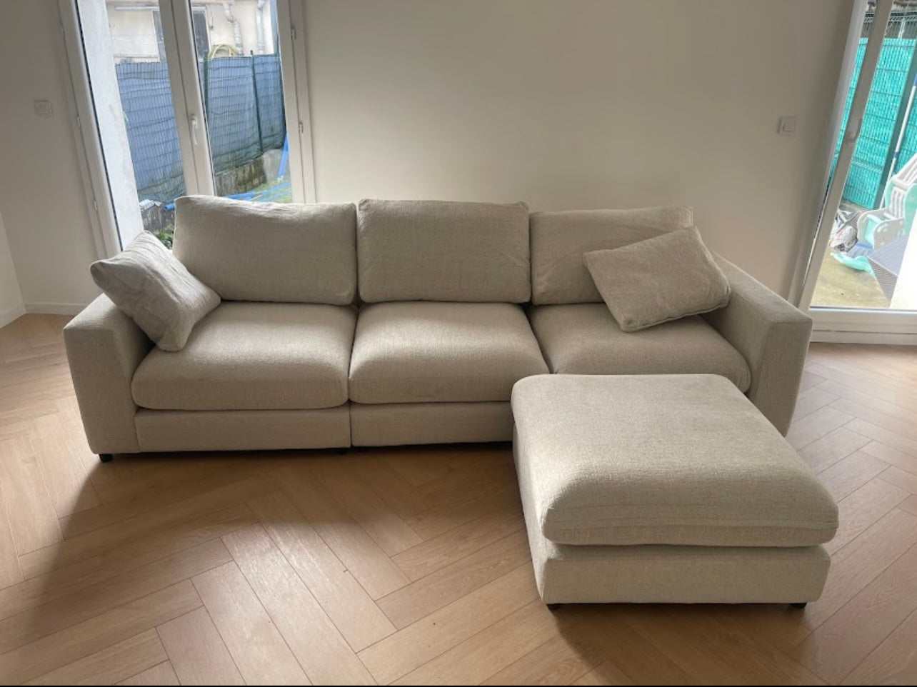 Canapé modulable Julia 3+1 en Chenille