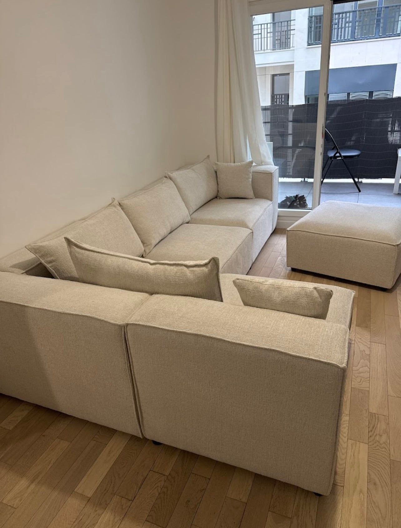 Canapé modulable Élégance 4+1 pouf en Chenille