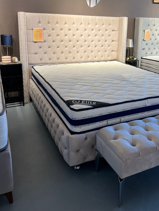 Lit Coffre CLOUTE Beige