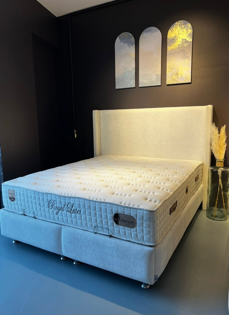 Lit Coffre COCO BLANC ECRU - Velours