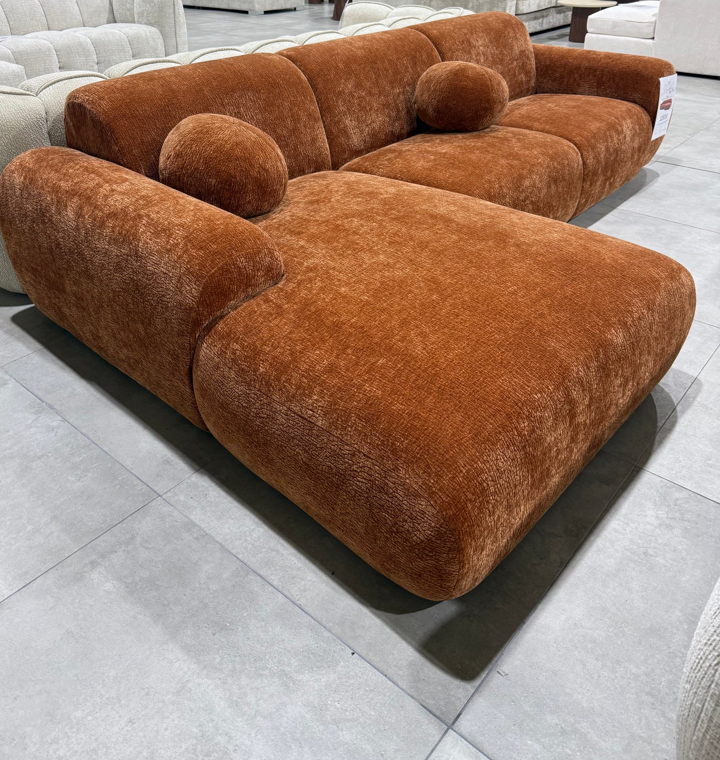 CLOUD Terracotta - Tissu Velours Croco