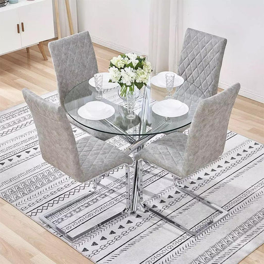 TABLE REPAS LINE TRANSPARENT 100cm