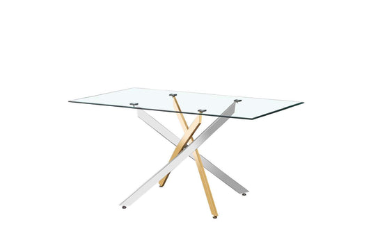 Table à manger JESSICA Gold Chrome transparent