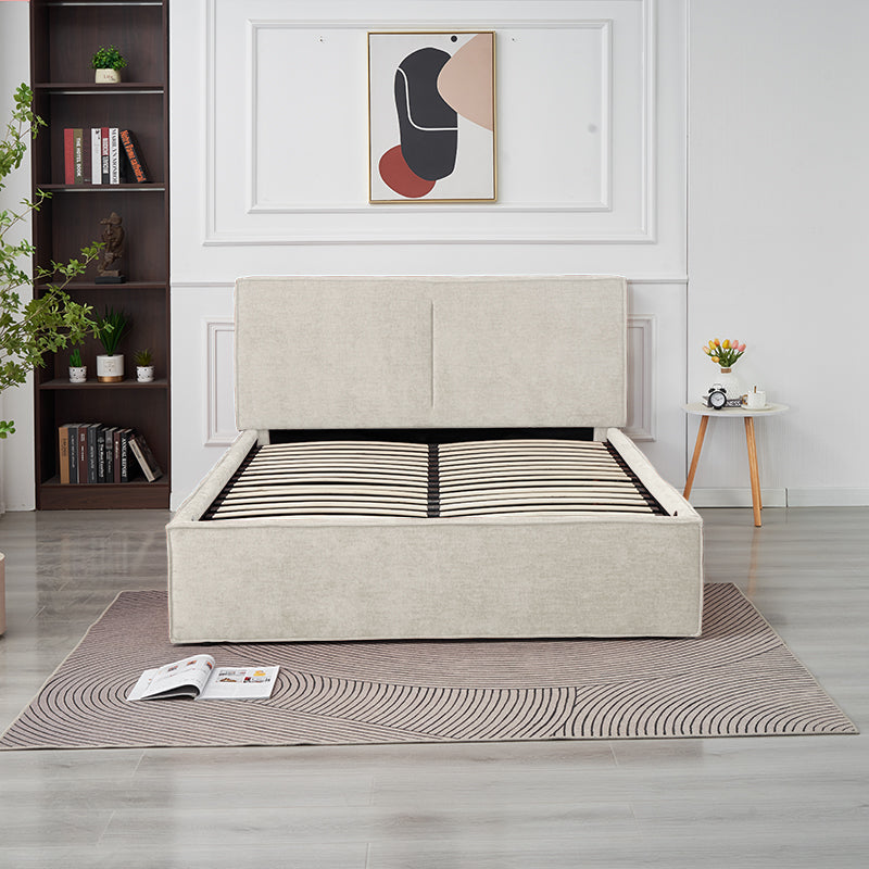 Lit Coffre Olivia Beige – Tissu Chenille