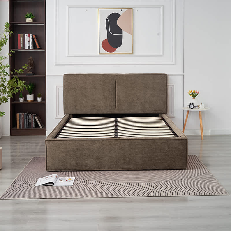 Lit Coffre Olivia Moka – Tissu Chenille