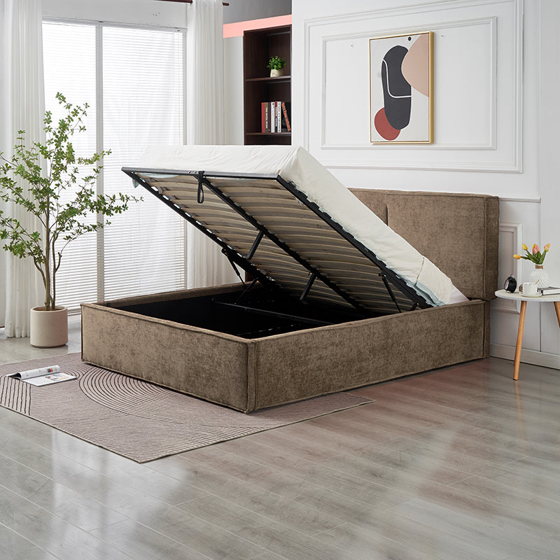 Lit Coffre Olivia Moka – Tissu Chenille