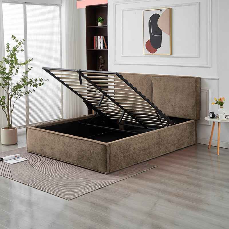 Lit Coffre Olivia Moka – Tissu Chenille