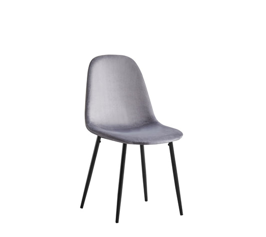 CHAISE SCANDINAVE PIED NOIR VELOURS ANTHRACITE