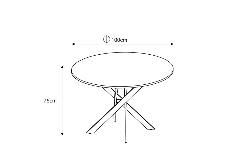 Table à manger en bois JESSICA pieds métal noir