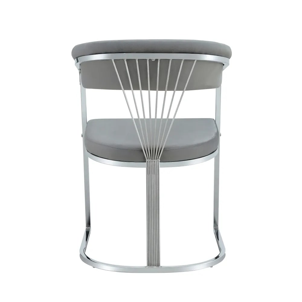 CHAISE AVEC ACCOUDOIR BRITTANY CHROME GRIS SILVER