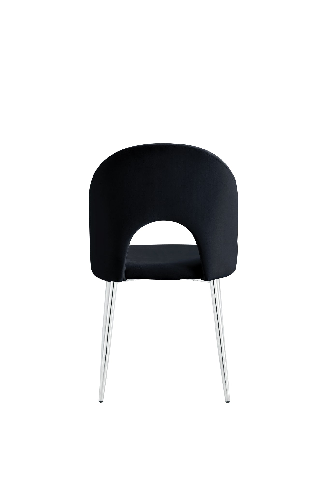 CHAISE TEDDY NOIR PIED CHROME