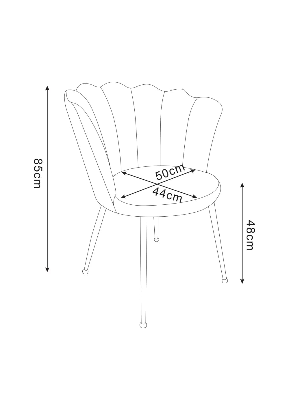CHAISE NYMPHEA CHROME VELOURS NOIR