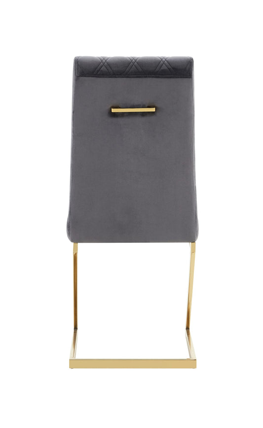 CHAISE COCOMAT MATELASSEE GOLD VELOURS ANTHRACITE