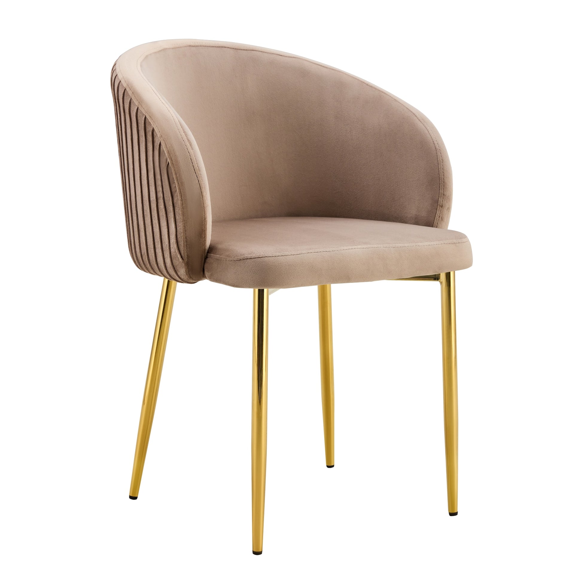 CHAISE AVEC ACCOUDOIR CARLITA TAUPE PIED GOLD