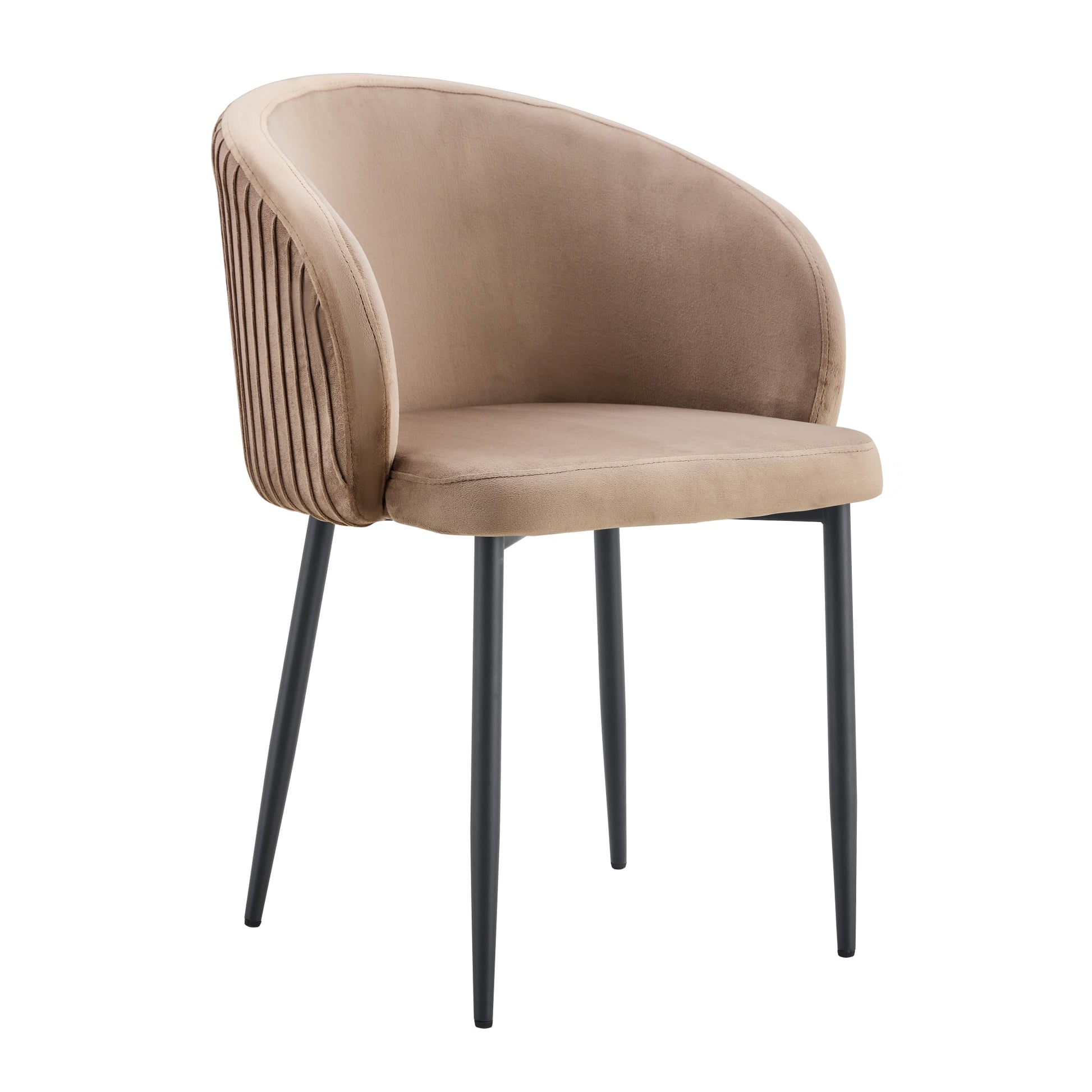 CHAISE AVEC ACCOUDOIR CARLITA TAUPE PIED METAL NOIR
