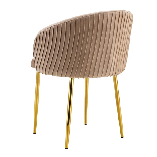 CHAISE AVEC ACCOUDOIR CARLITA TAUPE PIED GOLD