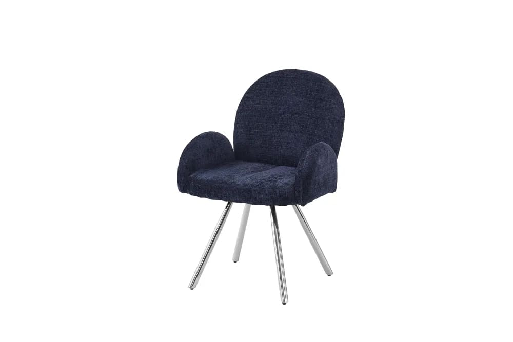 CHAISE AVEC ACCOUDOIR MIMI CHROME BLEU