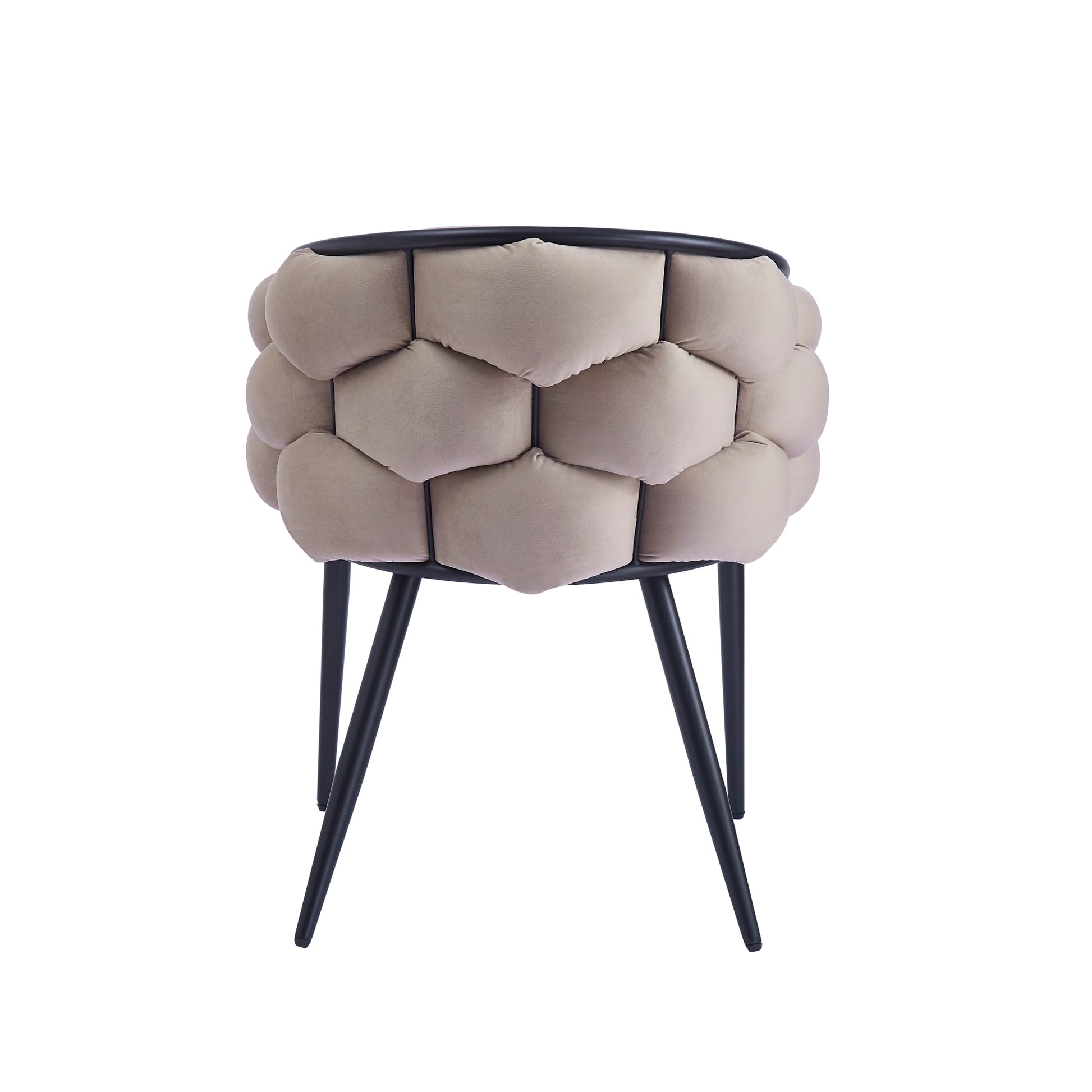 CHAISE AVEC ACCOUDOIR BALLON METAL NOIR TAUPE