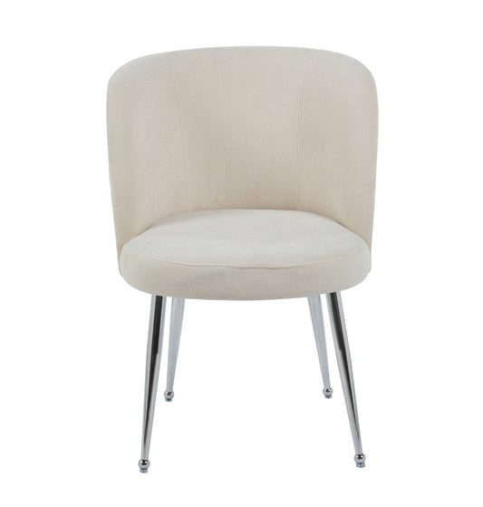 CHAISE SACHA PIEDS CHROME ASSISE ANTHRACITE TISSU EFFET LIN
