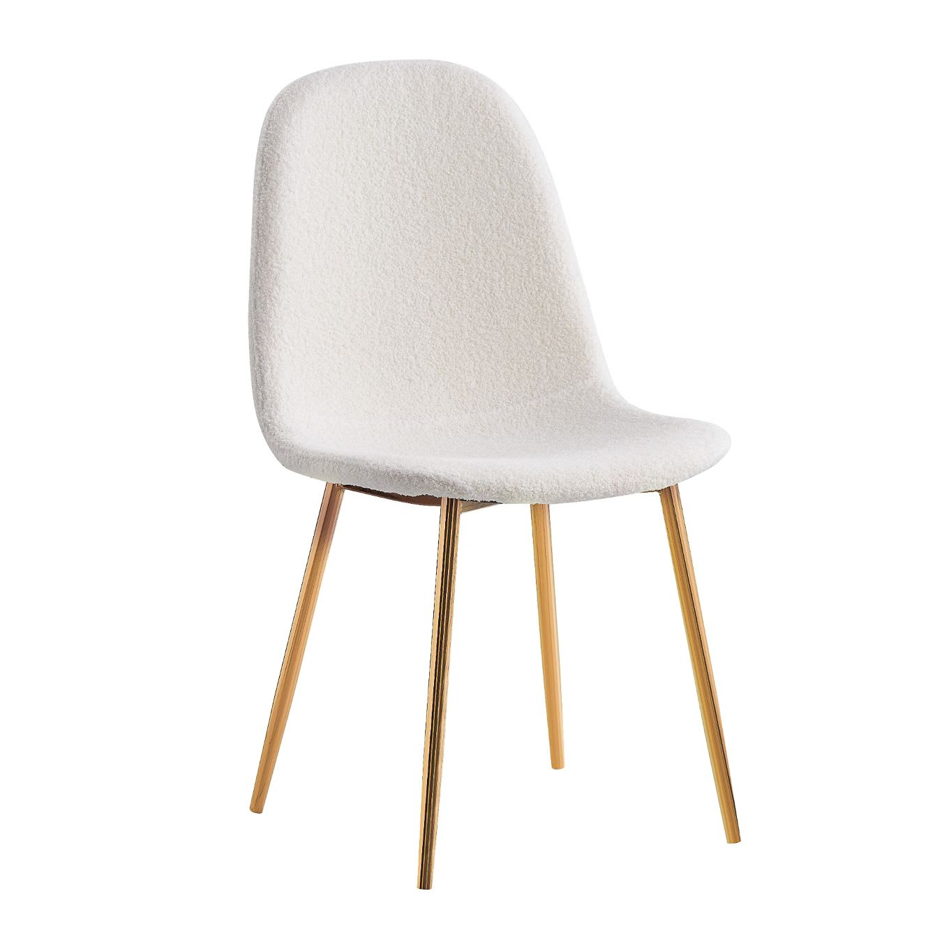 CHAISE SCANDINAVE BONNIE BEIGE MOLLETONNE DOUDOU PIEDS GOLD