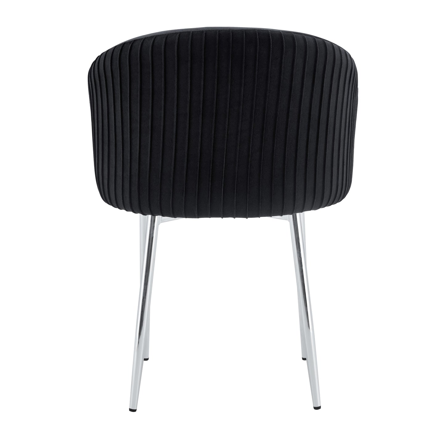 CHAISE AVEC ACCOUDOIR CARLITA NOIR PIED CHROME