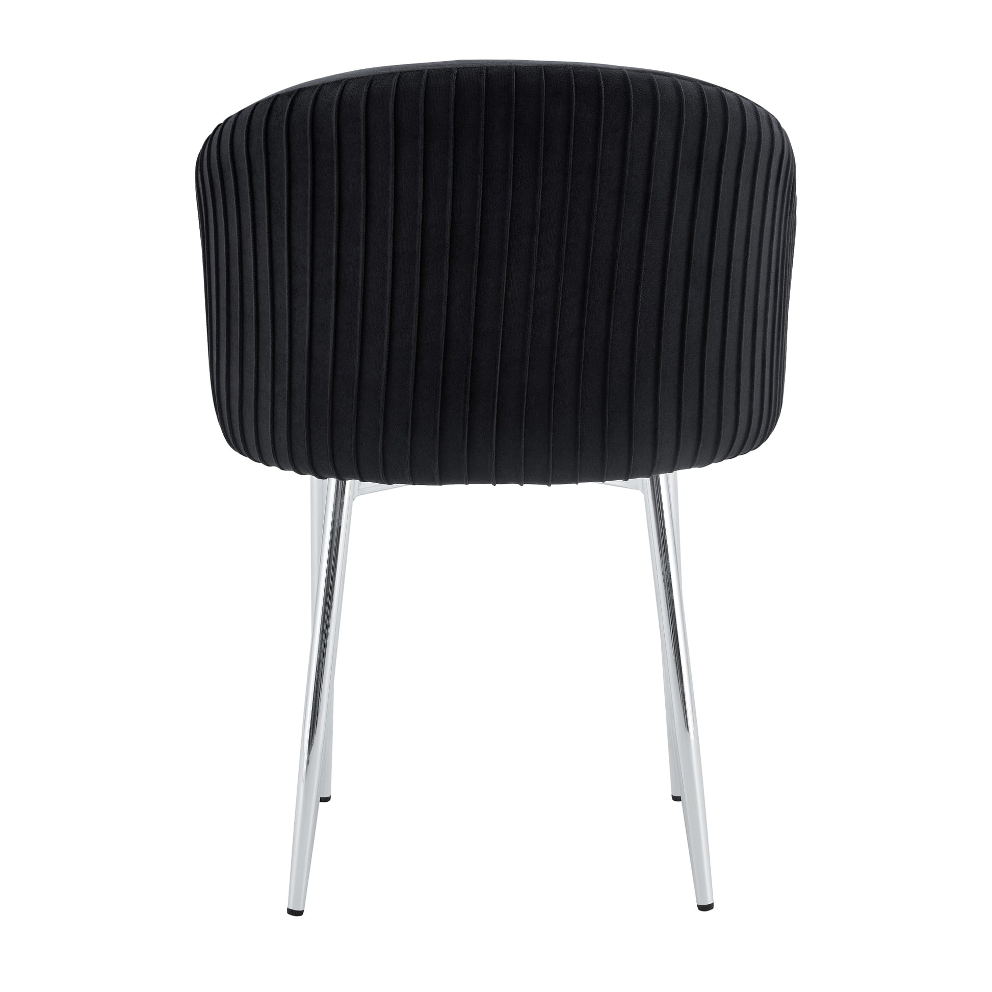 CHAISE AVEC ACCOUDOIR CARLITA NOIR PIED CHROME