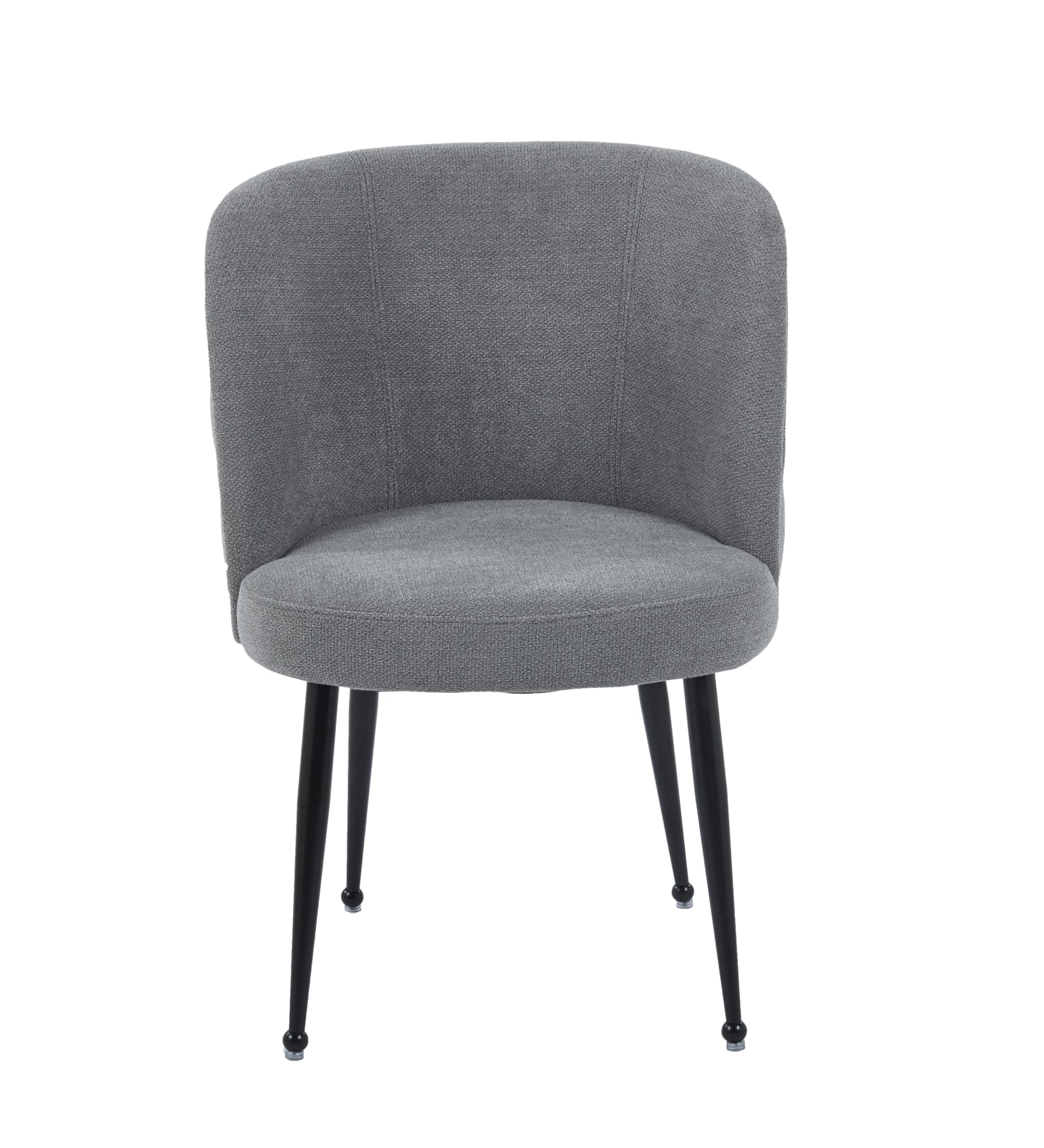 CHAISE SACHA PIEDS METAL NOIR ASSISE ANTHRACITE TISSU EFFET LIN